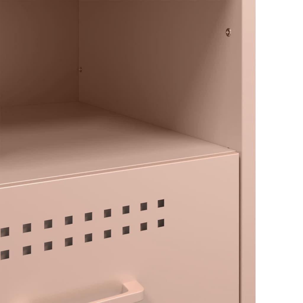 vidaXL Κομοδίνο Ροζ 36x39x50,5 εκ. από Χάλυβα