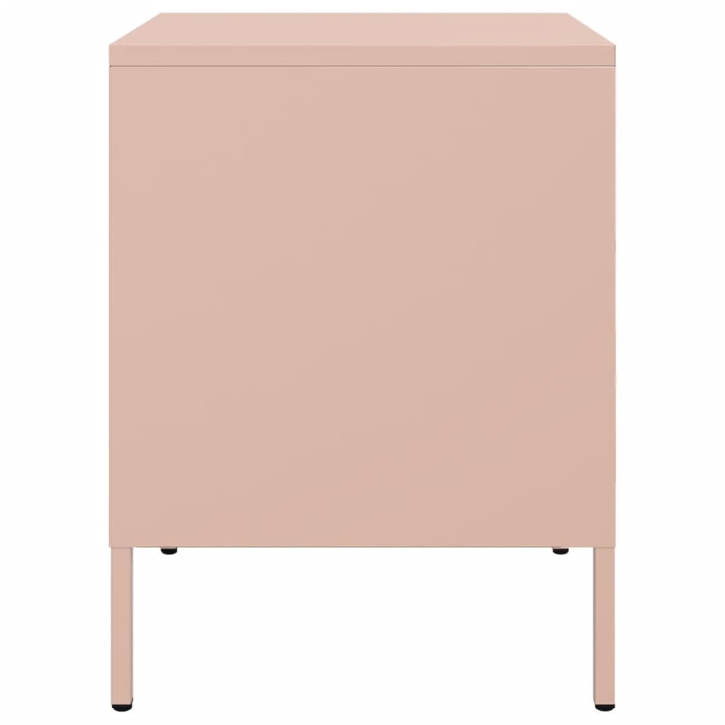 vidaXL Κομοδίνα 2 τεμ. Ροζ 36x39x50,5 εκ. από Χάλυβα