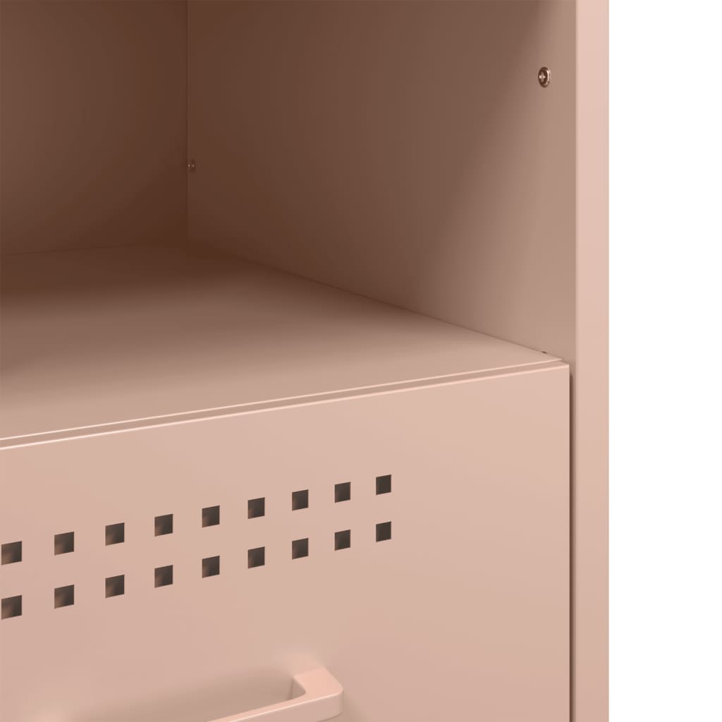 vidaXL Κομοδίνα 2 τεμ. Ροζ 36x39x50,5 εκ. από Χάλυβα