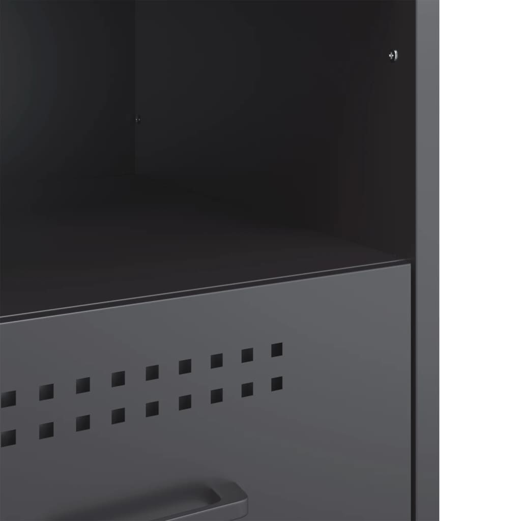 vidaXL Κομοδίνα 2 τεμ. Ανθρακί 36x39x50,5 εκ. από Χάλυβα