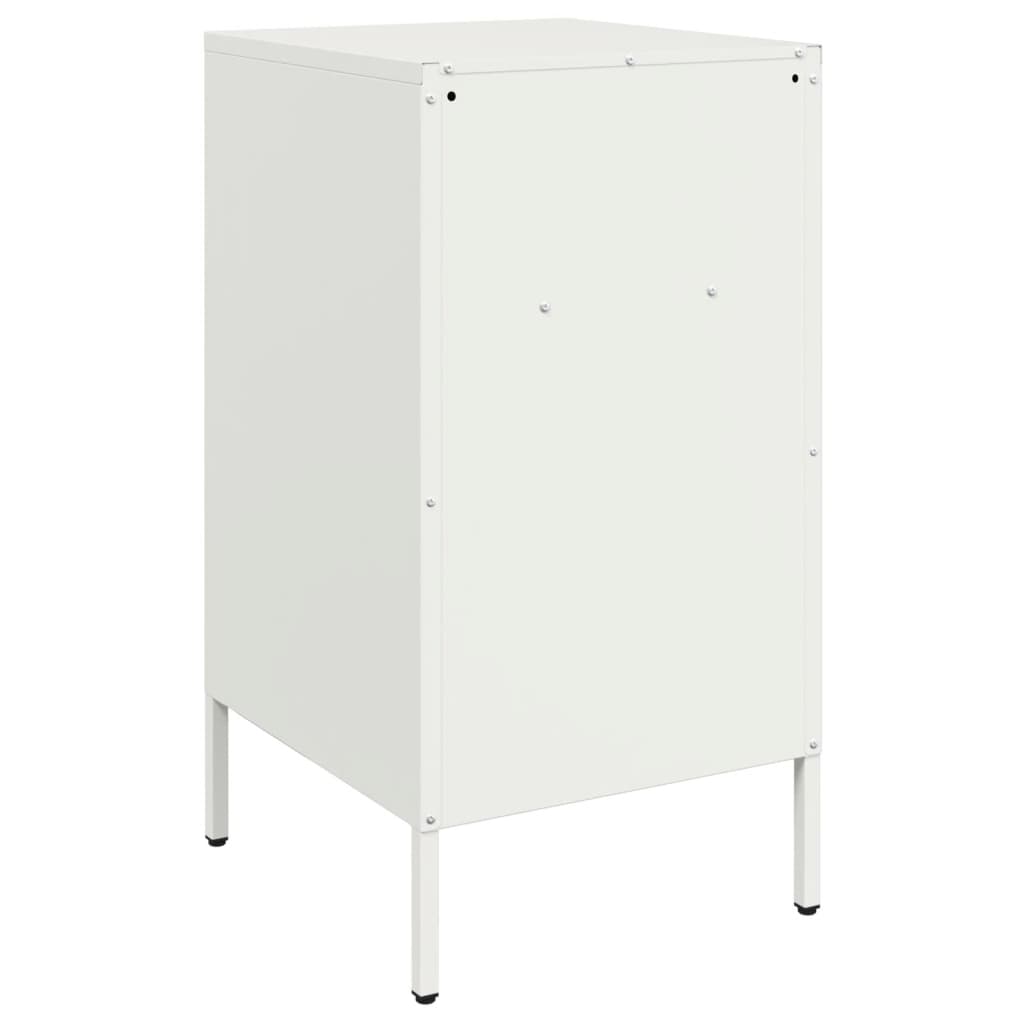 vidaXL Κομοδίνο Λευκό 36x39x68 εκ. από Χάλυβα