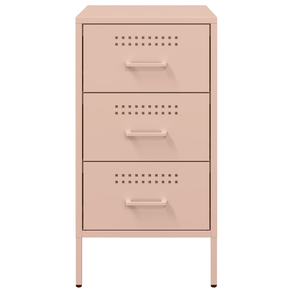 vidaXL Κομοδίνο Ροζ 36x39x68 εκ. από Χάλυβα