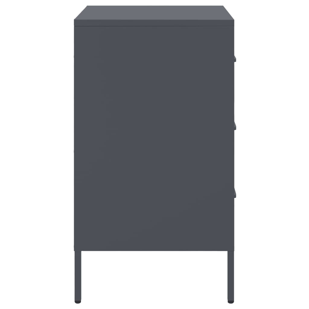 vidaXL Κομοδίνα 2 τεμ. Ανθρακί 36x39x68 εκ. από Χάλυβα