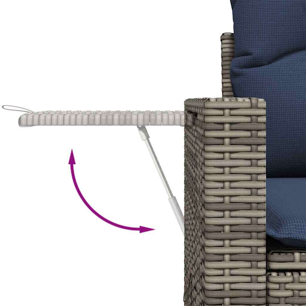 vidaXL Σετ Καναπέδων Κήπου 6 Τεμαχίων με Μαξιλάρια Γκρι από Συνθετικό Ρατάν