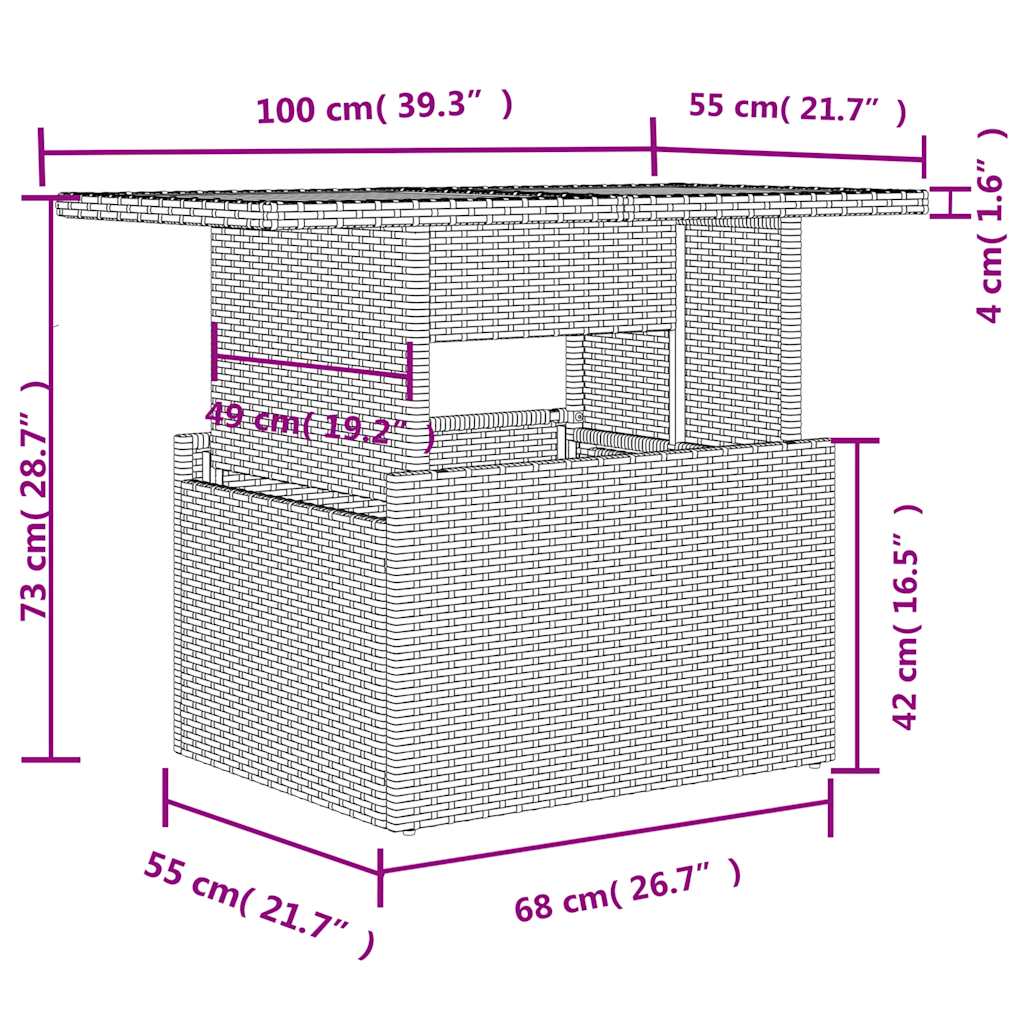vidaXL Σετ Καναπέδων Κήπου 9 Τεμαχίων με Μαξιλάρια Γκρι από Συνθετικό Ρατάν
