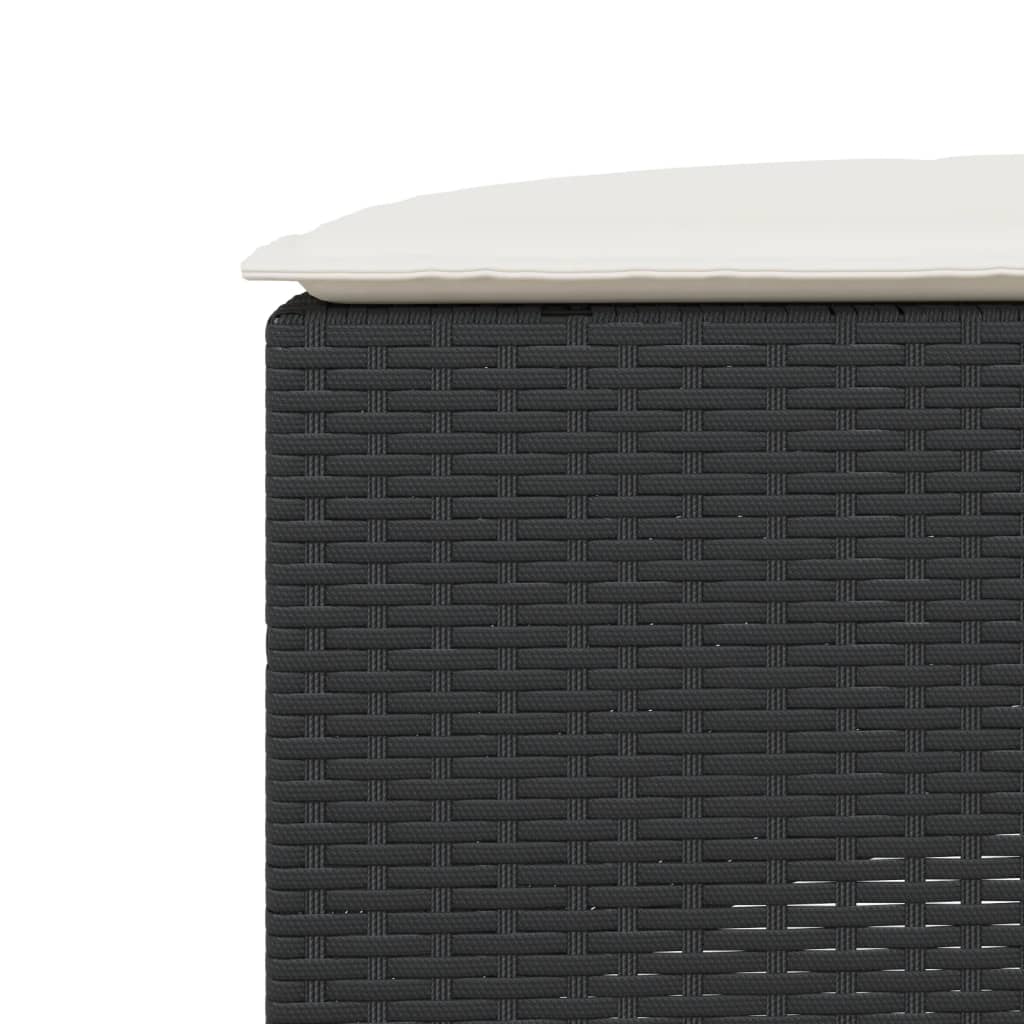 vidaXL Σετ Καναπέ Κήπου 2 Τεμαχίων Ημιστρόγγυλο Μαύρο Συνθετικό Ρατάν