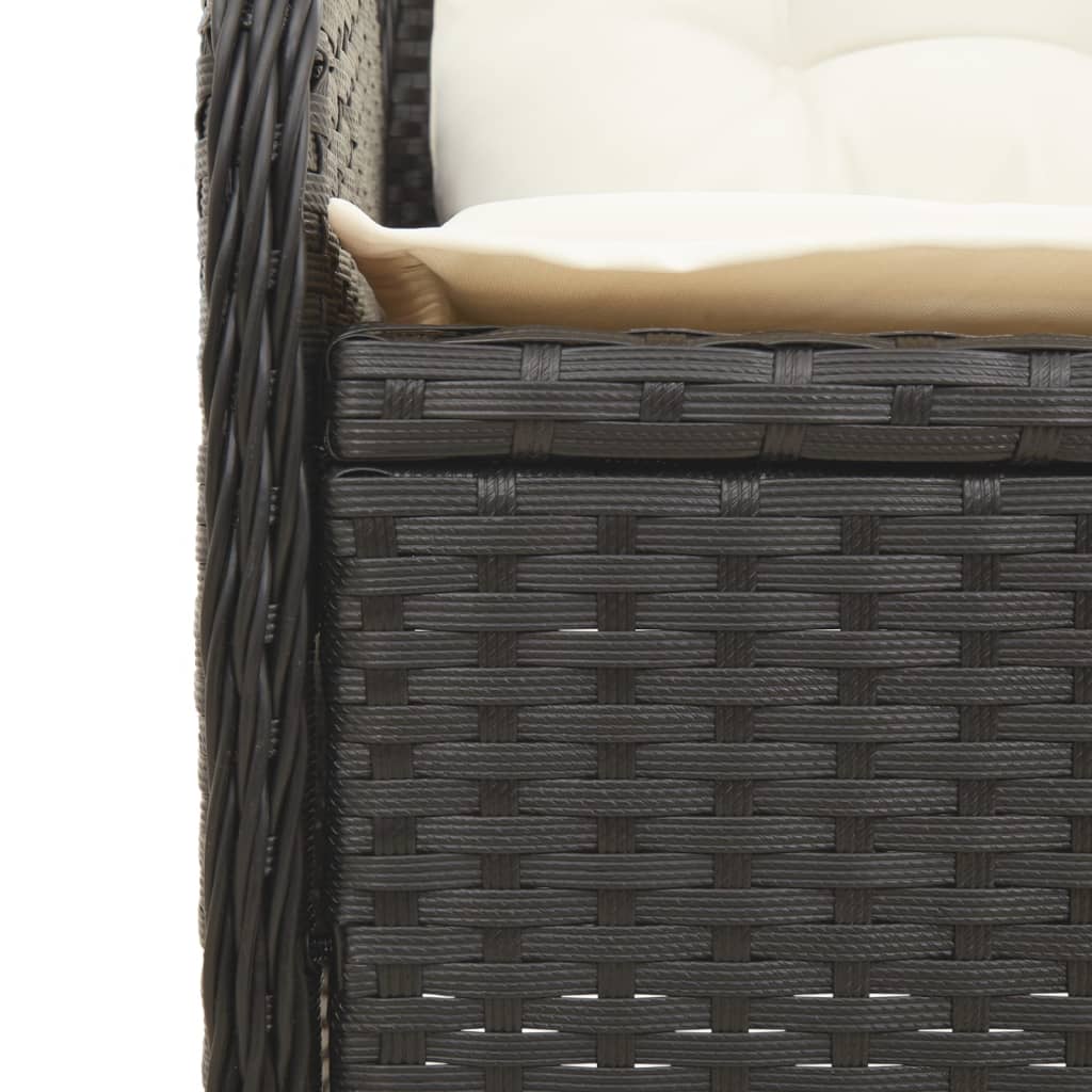 vidaXL Σαλόνι Κήπου 6 Τεμαχίων Μαύρο από Συνθετικό Ρατάν με Μαξιλάρια