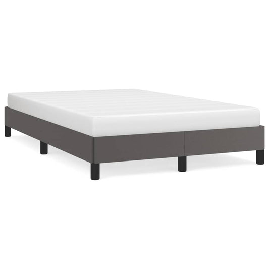 vidaXL Πλαίσιο Κρεβατιού χωρίς στρώμα Γκρι 120x190 εκ.Συνθ. Δέρμα
