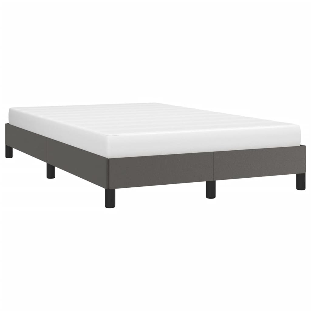 vidaXL Πλαίσιο Κρεβατιού χωρίς στρώμα Γκρι 120x190 εκ.Συνθ. Δέρμα