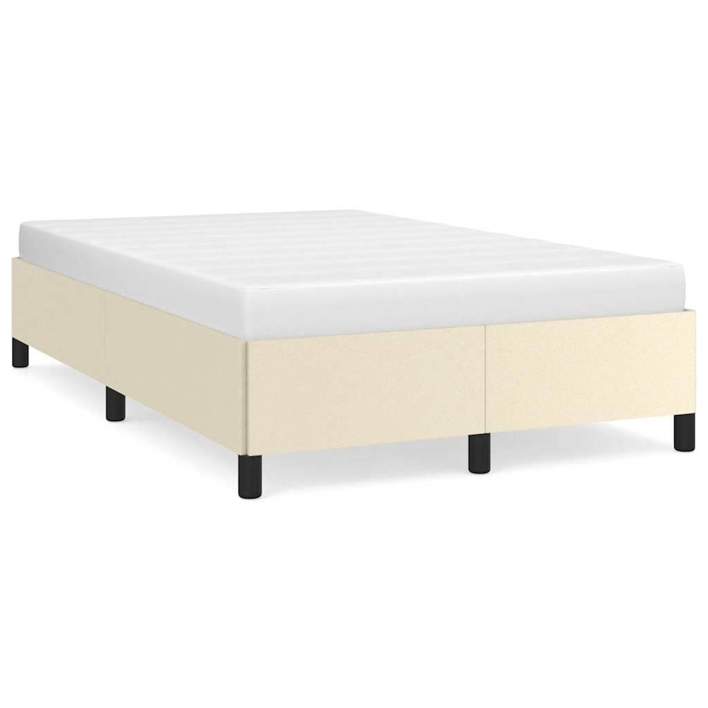 vidaXL Πλαίσιο Κρεβατιού χωρίς στρώμα Κρεμ 120x190 εκ.Συνθ. Δέρμα