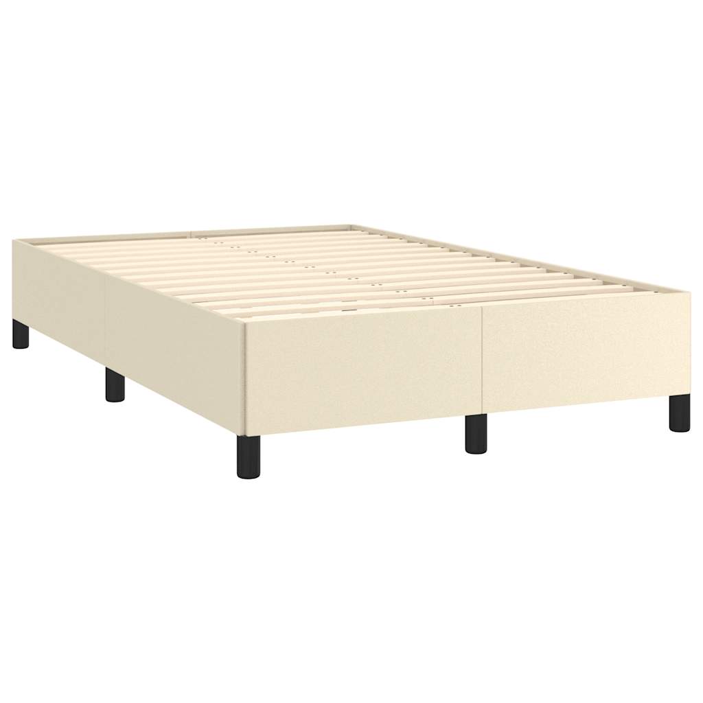 vidaXL Πλαίσιο Κρεβατιού χωρίς στρώμα Κρεμ 120x190 εκ.Συνθ. Δέρμα
