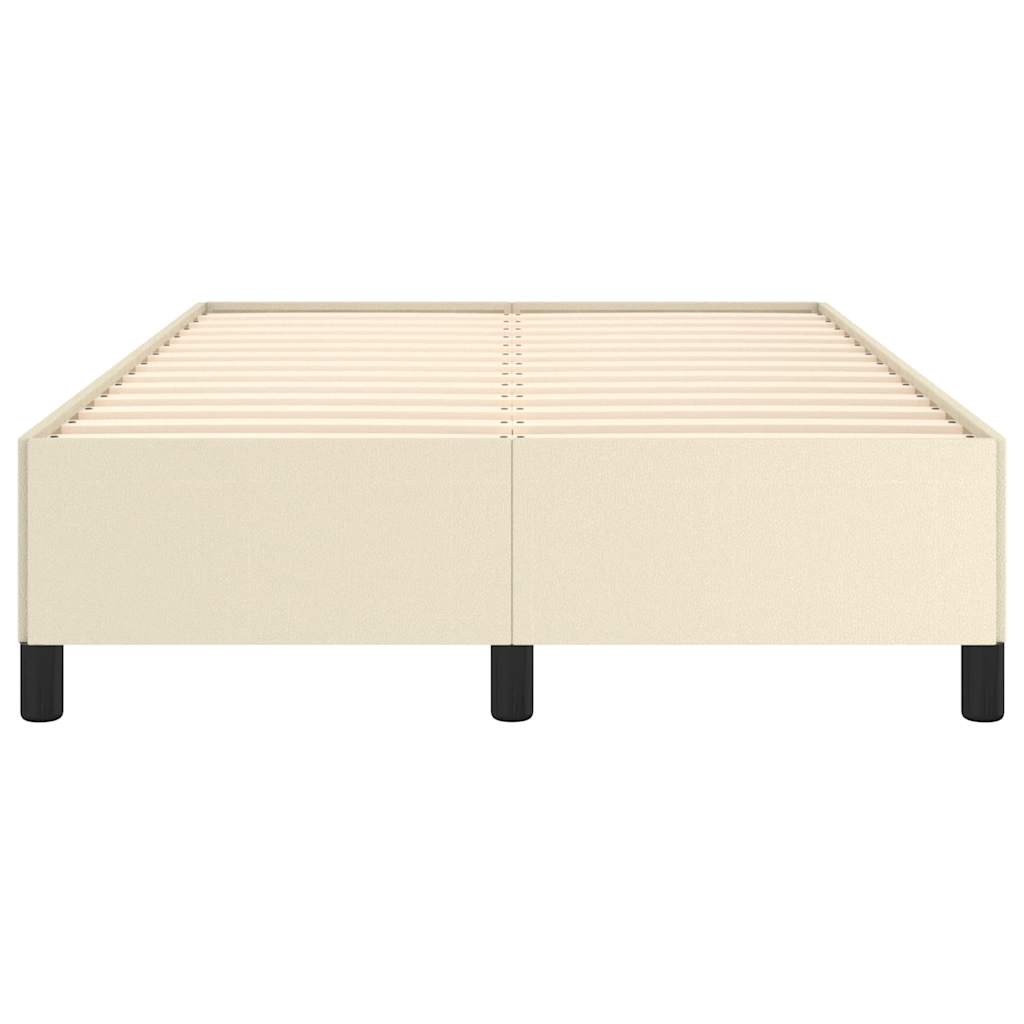 vidaXL Πλαίσιο Κρεβατιού χωρίς στρώμα Κρεμ 120x190 εκ.Συνθ. Δέρμα