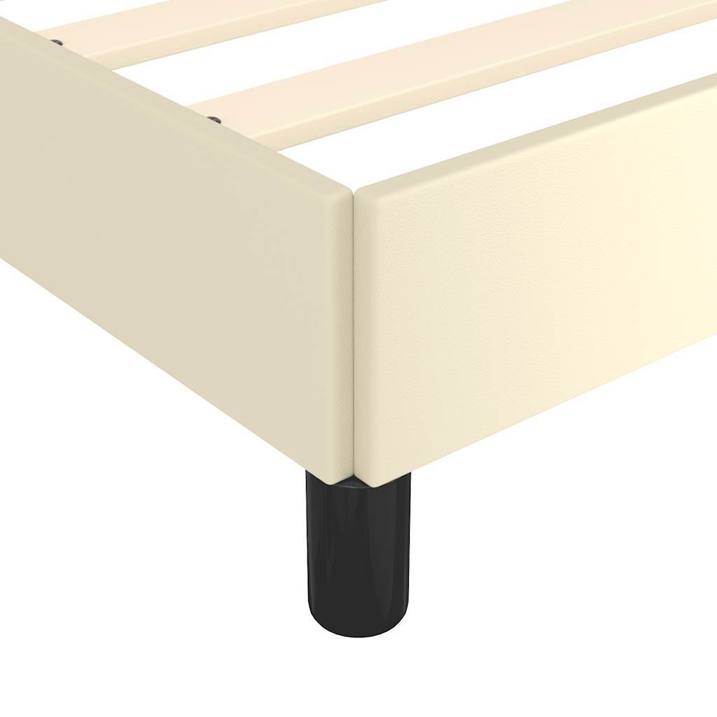 vidaXL Πλαίσιο Κρεβατιού χωρίς στρώμα Κρεμ 120x190 εκ.Συνθ. Δέρμα