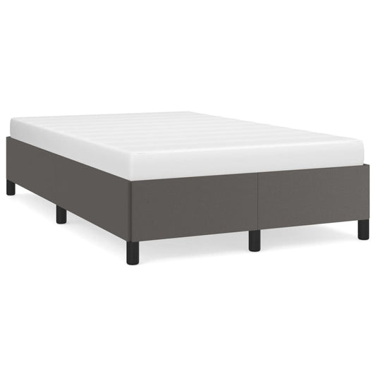 vidaXL Πλαίσιο Κρεβατιού χωρίς στρώμα Γκρι 120x190 εκ.Συνθ. Δέρμα