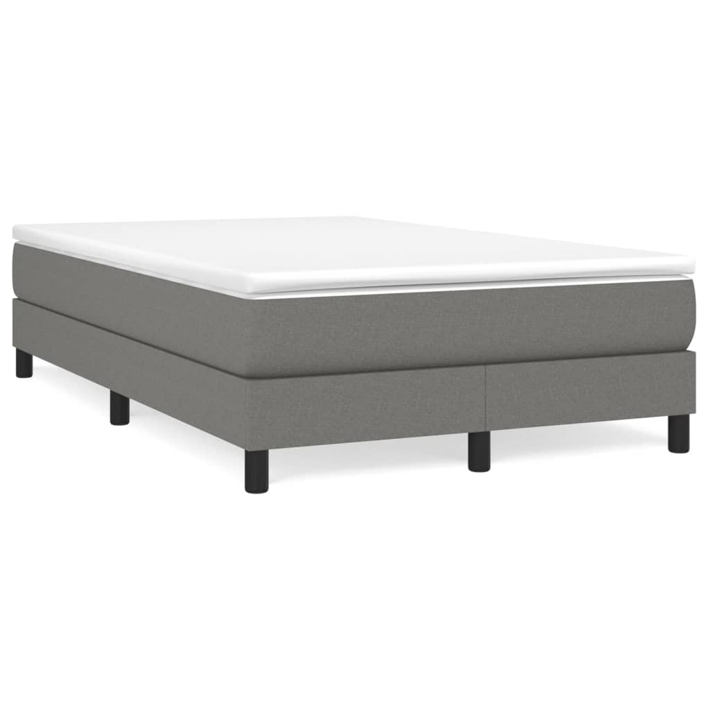 vidaXL Κρεβάτι Boxspring με Στρώμα Σκούρο Γκρι 120x190 εκ Υφασμάτινο