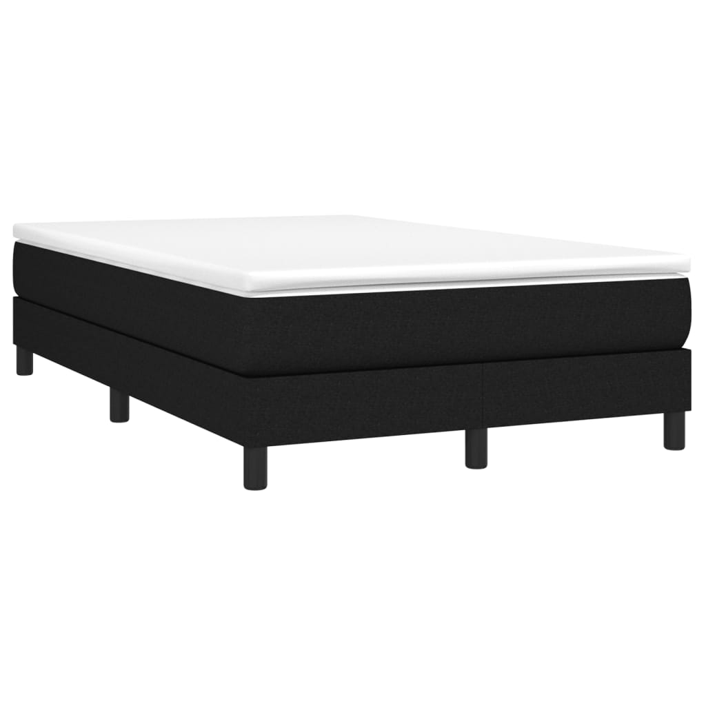 vidaXL Κρεβάτι Boxspring με Στρώμα Μαύρο 120x190 εκ. Υφασμάτινο