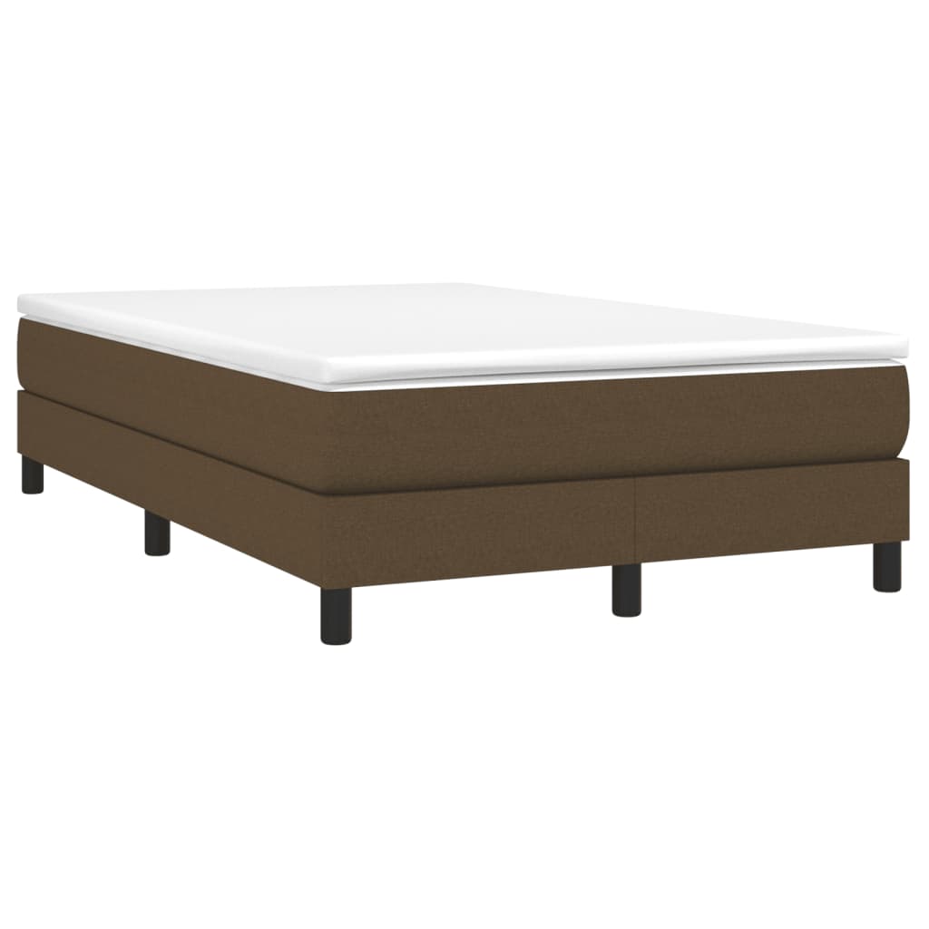 vidaXL Κρεβάτι Boxspring με Στρώμα Σκούρο Καφέ 120x190 εκ Υφασμάτινο
