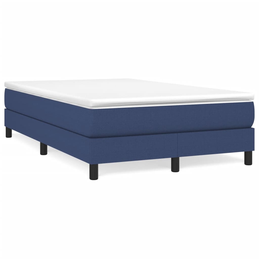 vidaXL Κρεβάτι Boxspring με Στρώμα Μπλε 120x190 εκ. Υφασμάτινο