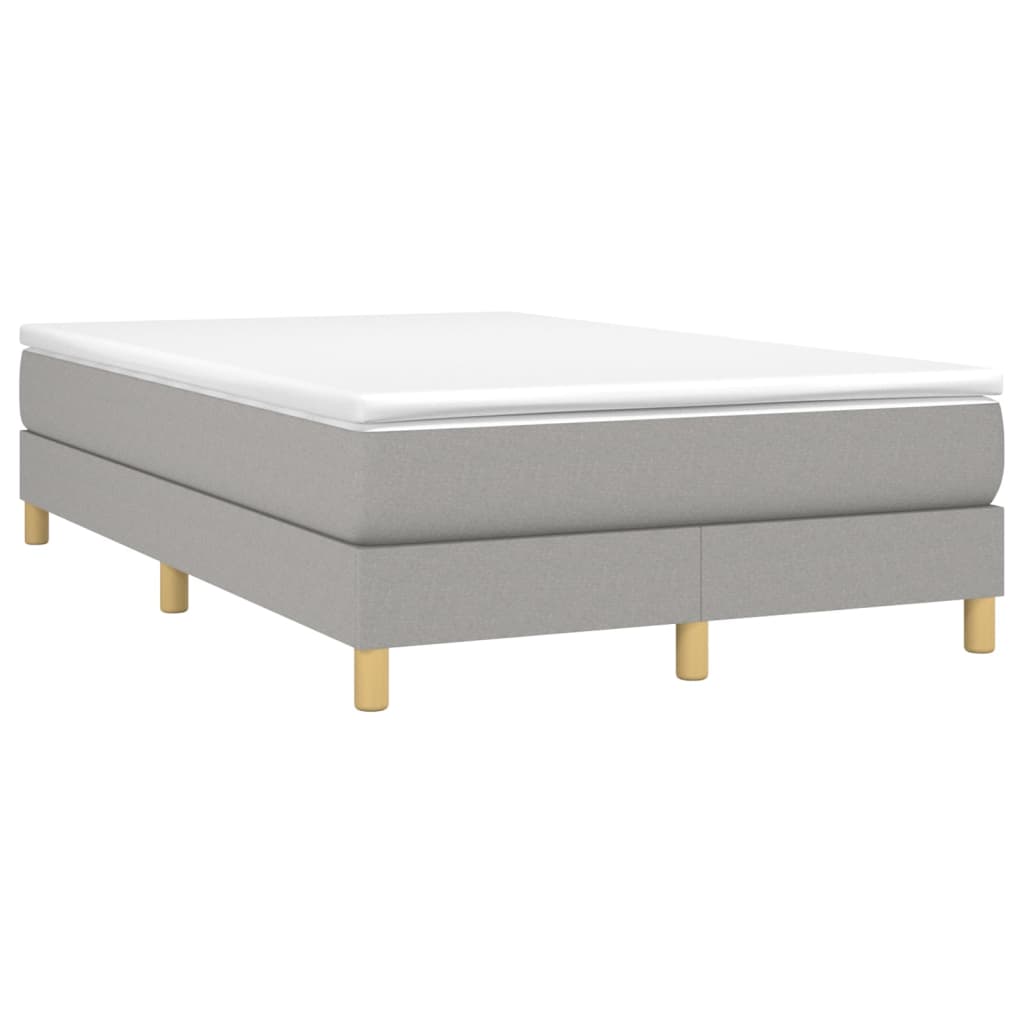 vidaXL Κρεβάτι Boxspring με Στρώμα Ανοιχτό Γκρι 120x190 εκ. Υφασμάτινο