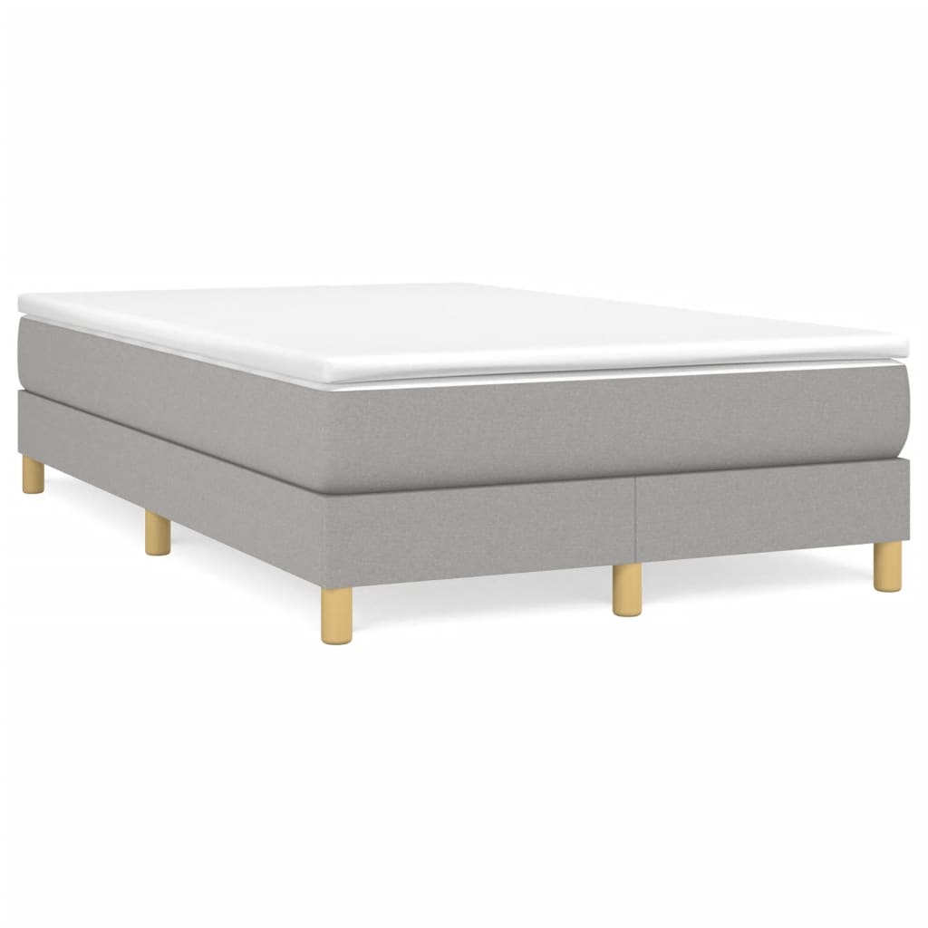 vidaXL Κρεβάτι Boxspring με Στρώμα Ανοιχτό Γκρι 120x190 εκ. Υφασμάτινο