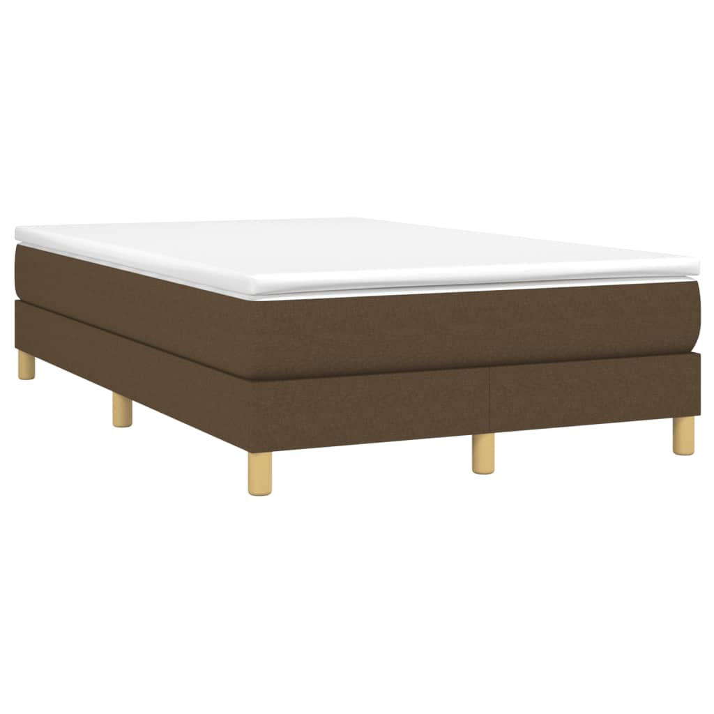 vidaXL Κρεβάτι Boxspring με Στρώμα Σκούρο Καφέ 120x190 εκ Υφασμάτινο