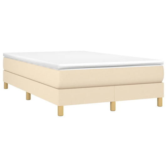 vidaXL Κρεβάτι Boxspring με Στρώμα Κρεμ 120x190 εκ. Υφασμάτινο