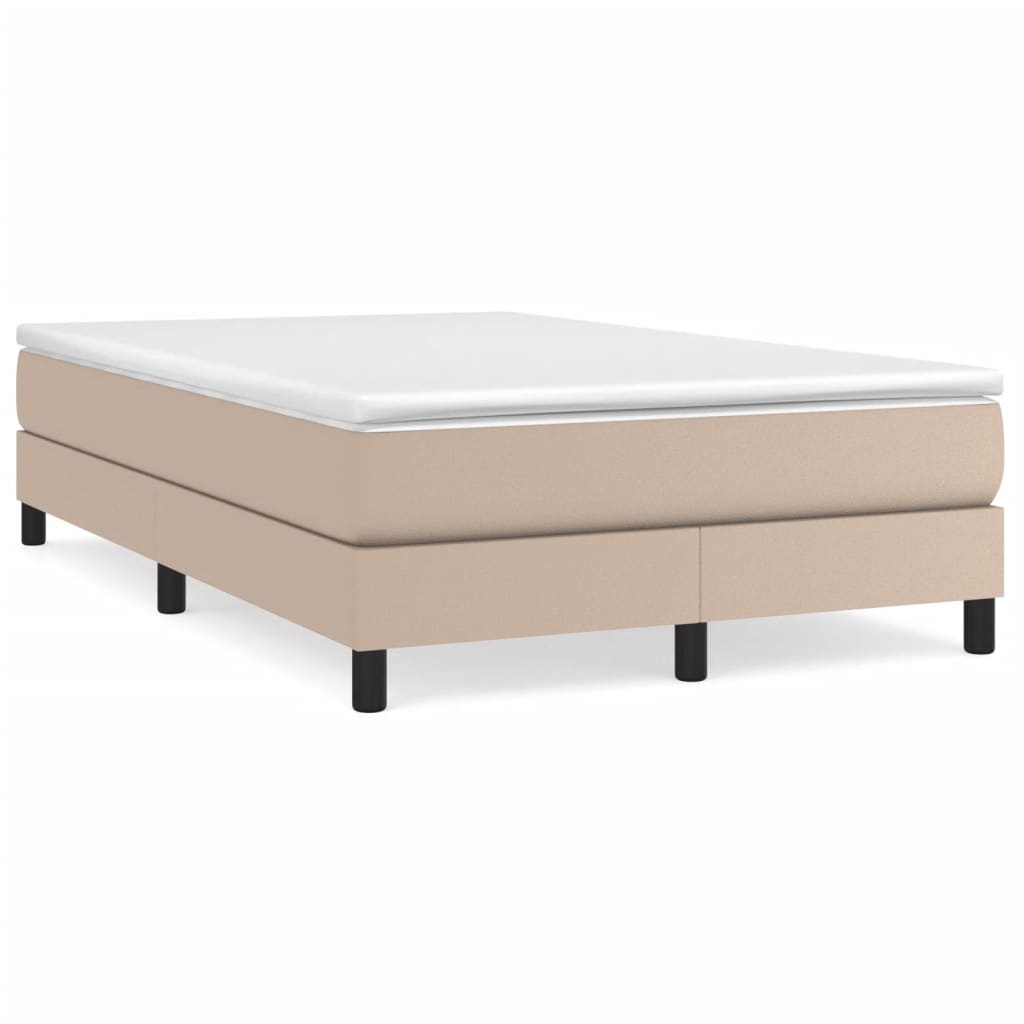 vidaXL Κρεβάτι Boxspring με Στρώμα Καπουτσίνο 120x190εκ.από Συνθ.Δέρμα