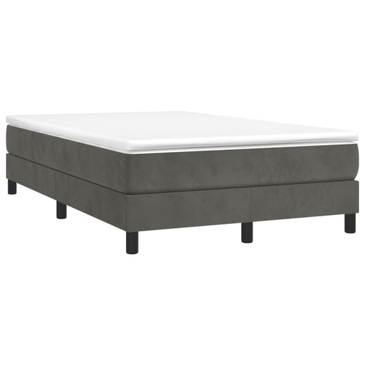 vidaXL Κρεβάτι Boxspring με Στρώμα Σκούρο Γκρι 120x190 εκ. Βελούδινο