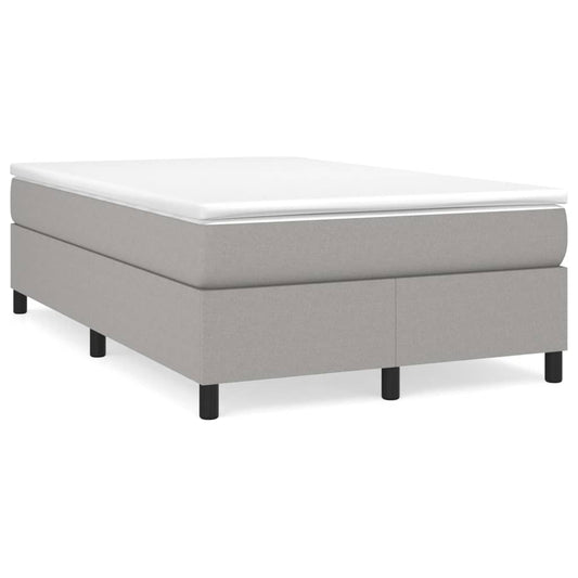 vidaXL Κρεβάτι Boxspring με Στρώμα Ανοιχτό Γκρι 120x190 εκ. Υφασμάτινο
