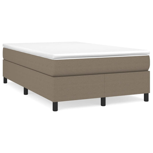 vidaXL Κρεβάτι Boxspring με Στρώμα Taupe 120x190 εκ. Υφασμάτινο
