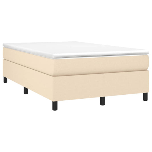 vidaXL Κρεβάτι Boxspring με Στρώμα Κρεμ 120x190 εκ. Υφασμάτινο