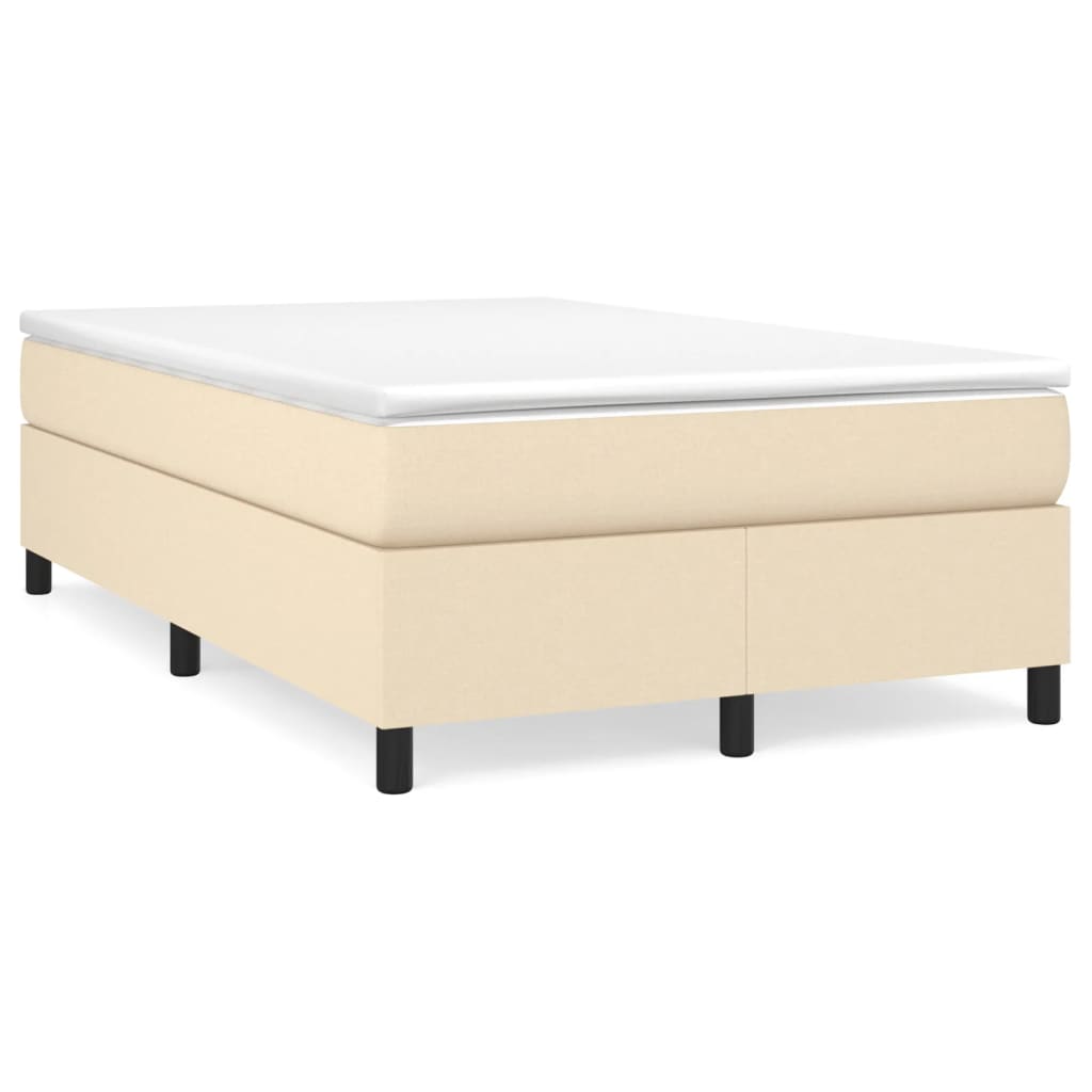 vidaXL Κρεβάτι Boxspring με Στρώμα Κρεμ 120x190 εκ. Υφασμάτινο