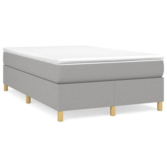 vidaXL Κρεβάτι Boxspring με Στρώμα Ανοιχτό Γκρι 120x190 εκ. Υφασμάτινο