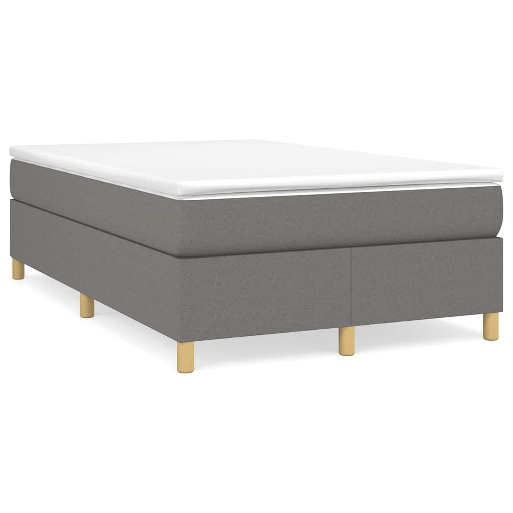 vidaXL Κρεβάτι Boxspring με Στρώμα Σκούρο Γκρι 120x190 εκ Υφασμάτιν