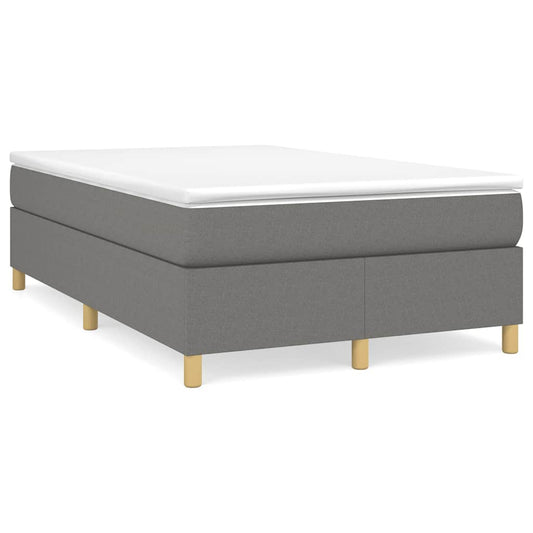 vidaXL Κρεβάτι Boxspring με Στρώμα Σκούρο Γκρι 120x190 εκ Υφασμάτιν