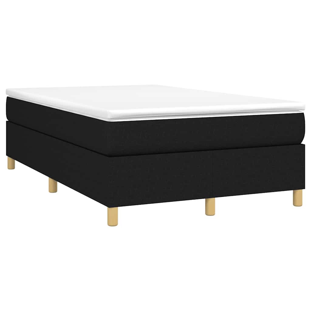 vidaXL Κρεβάτι Boxspring με Στρώμα Μαύρο 120x190 εκ. Υφασμάτινο