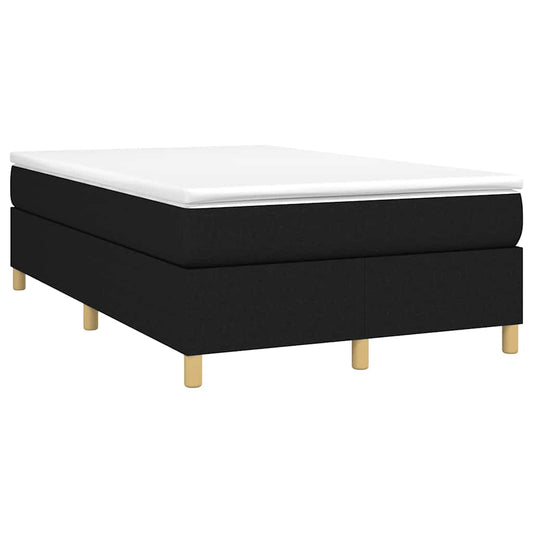 vidaXL Κρεβάτι Boxspring με Στρώμα Μαύρο 120x190 εκ. Υφασμάτινο