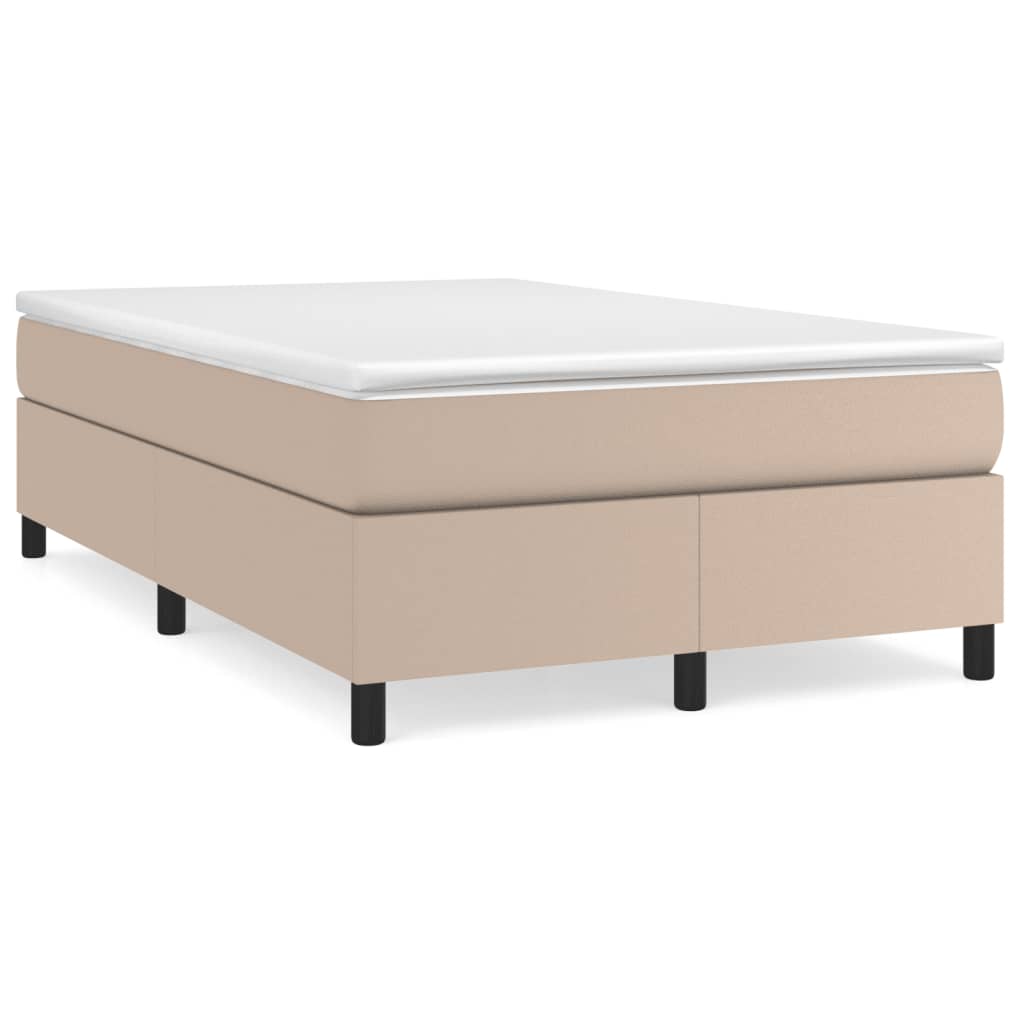 vidaXL Κρεβάτι Boxspring με Στρώμα Καπουτσίνο 120x190εκ.από Συνθ.Δέρμα