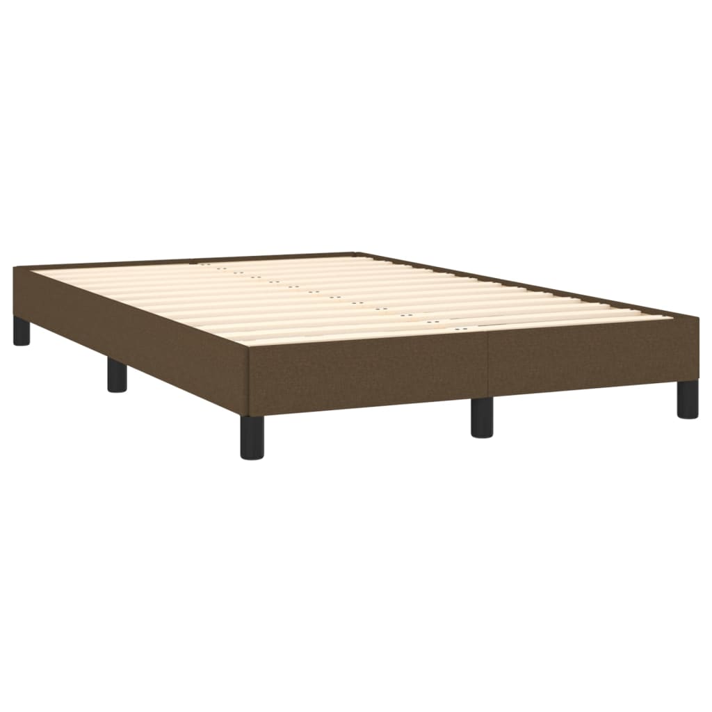 vidaXL Κρεβάτι Boxspring με Στρώμα Σκούρο Καφέ 120x190 εκ Υφασμάτινο