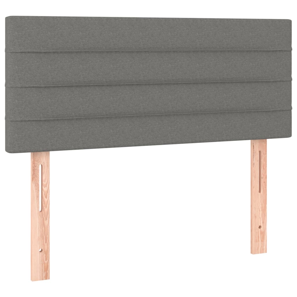 vidaXL Κρεβάτι Boxspring με Στρώμα Σκούρο Γκρι 120x190 εκ Υφασμάτινο