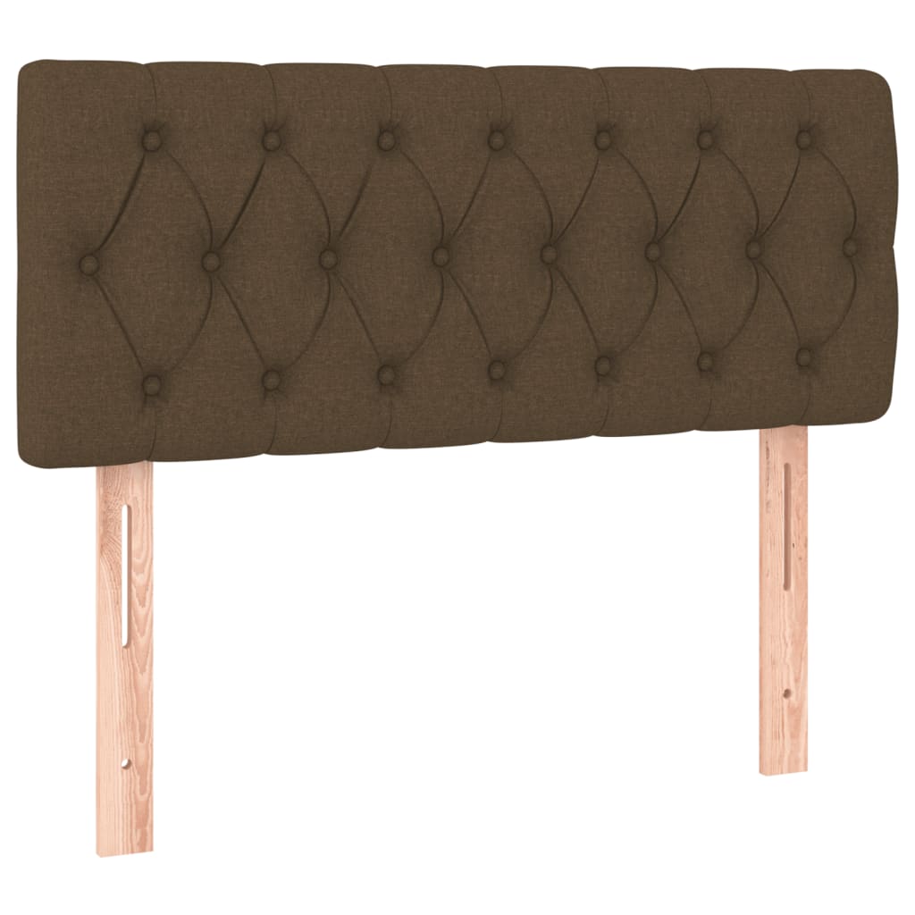 vidaXL Κρεβάτι Boxspring με Στρώμα Σκούρο Καφέ 120x190 εκ Υφασμάτινο