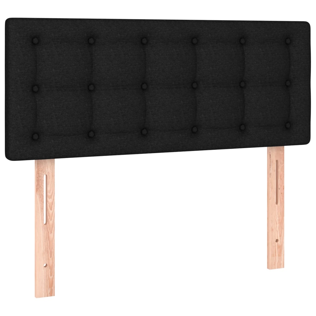 vidaXL Κρεβάτι Boxspring με Στρώμα Μαύρο 120x190 εκ. Υφασμάτινο