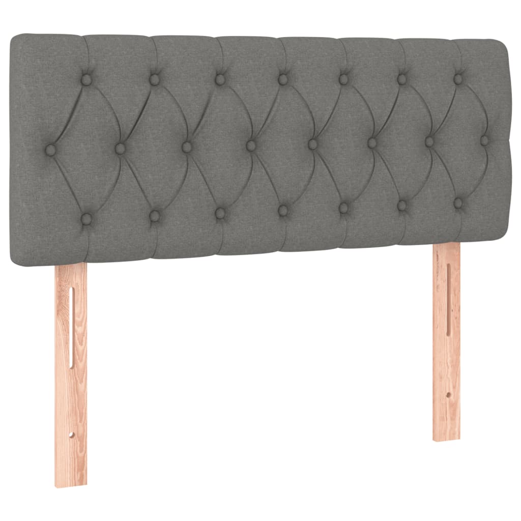 vidaXL Κρεβάτι Boxspring με Στρώμα Σκούρο Γκρι 120x190 εκ Υφασμάτινο