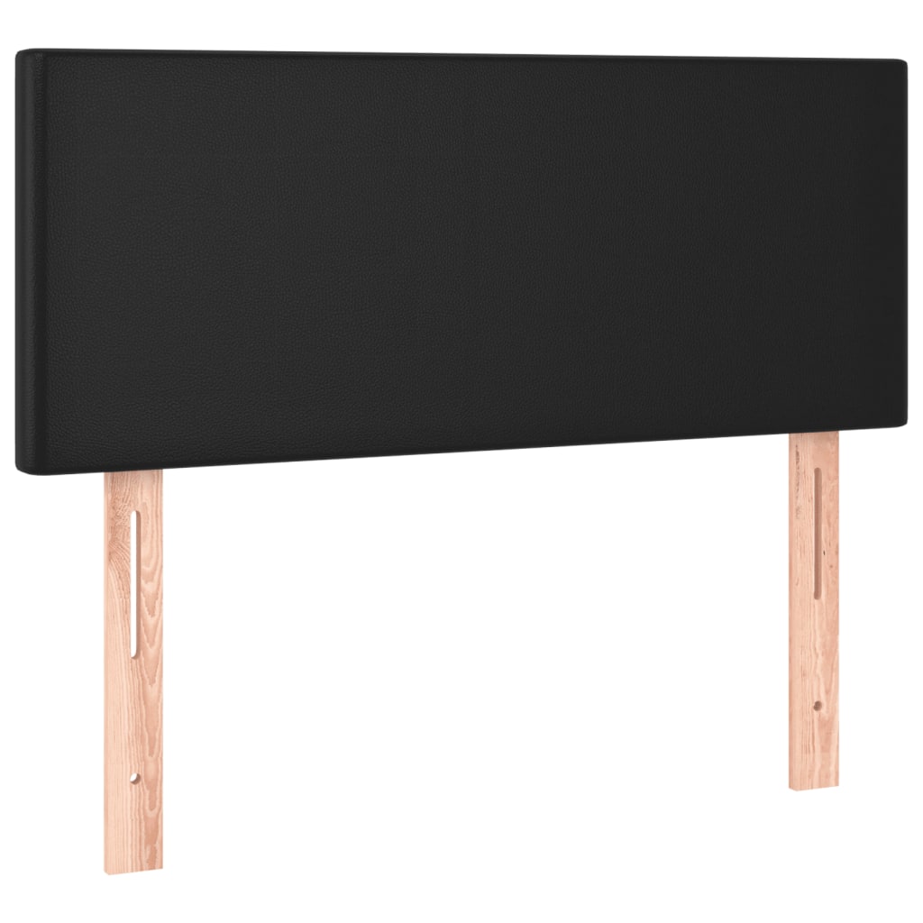 vidaXL Κρεβάτι Boxspring με Στρώμα Μαύρο 120x190εκ.από Συνθετικό Δέρμα
