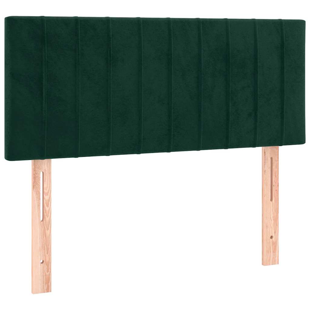 vidaXL Κρεβάτι Boxspring με Στρώμα Σκούρο Πράσινο 120x190εκ. Βελούδινο