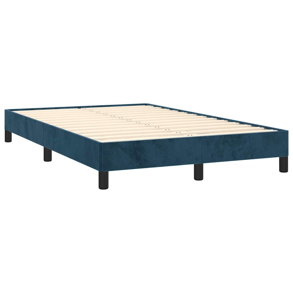 vidaXL Κρεβάτι Boxspring με Στρώμα Σκούρο Μπλε 120x190 εκ. Βελούδινο