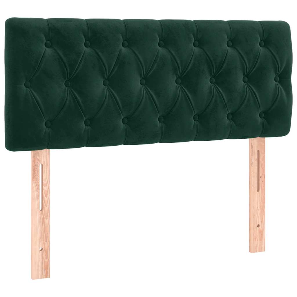 vidaXL Κρεβάτι Boxspring με Στρώμα Σκούρο Πράσινο 120x190εκ. Βελούδινο