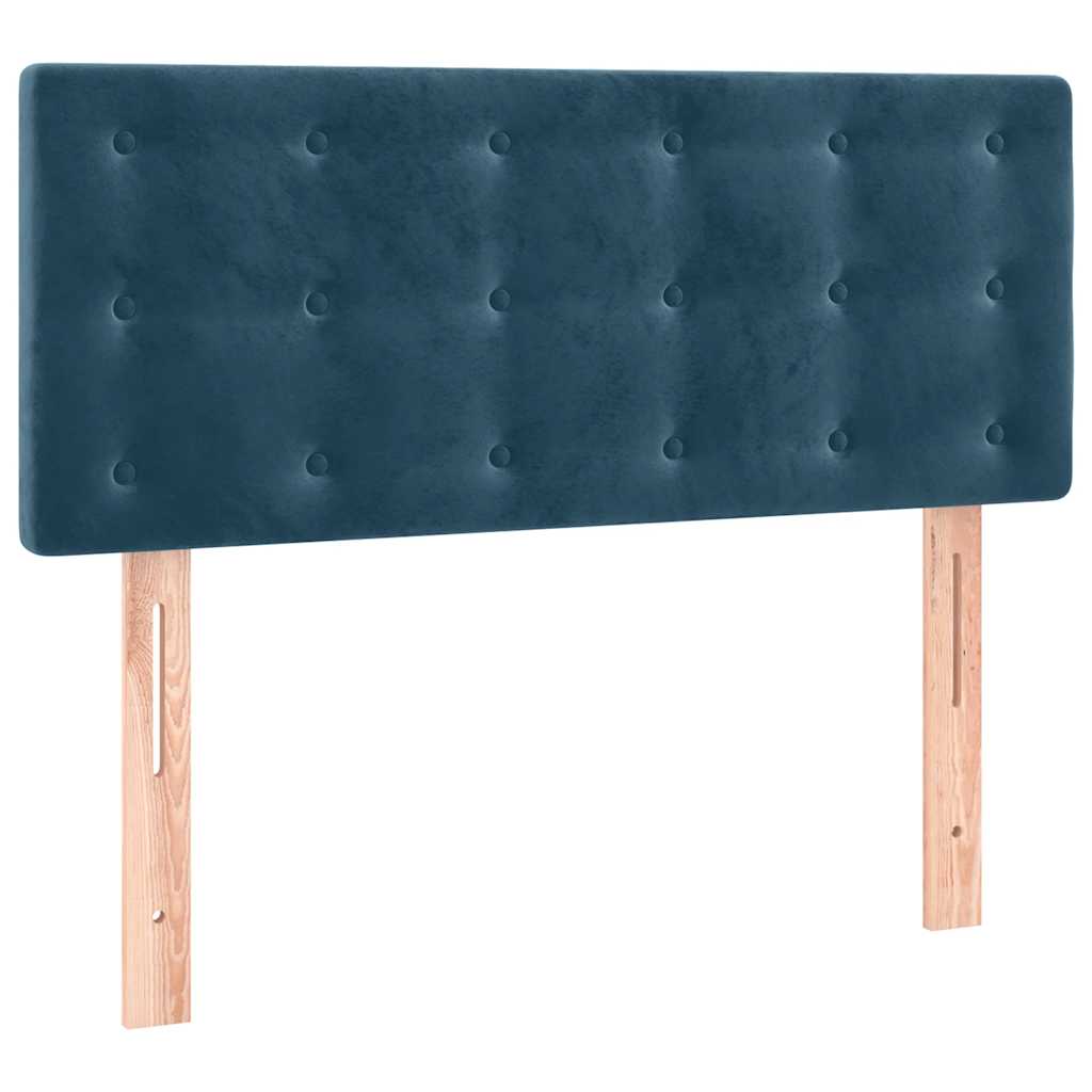 vidaXL Κρεβάτι Boxspring με Στρώμα Σκούρο Μπλε 120x190 εκ. Βελούδινο