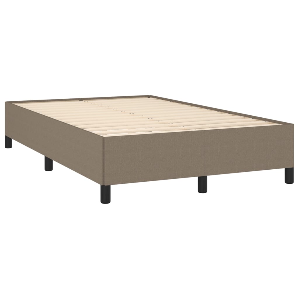 vidaXL Κρεβάτι Boxspring με Στρώμα Taupe 120x190 εκ. Υφασμάτινο
