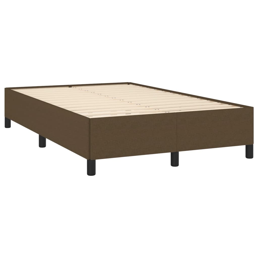 vidaXL Κρεβάτι Boxspring με Στρώμα Σκούρο Καφέ 120x190 εκ Υφασμάτινο